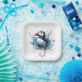 Puffin Splash, individuell Pappteller (Party)
