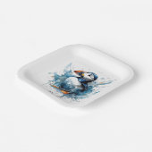 Puffin Splash, individuell Pappteller (Gewinkelt)