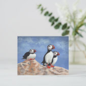 Puffin Trio Postkarte (Stehend Vorderseite)