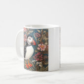 Puffin und Sea Thrift Blume William Morris Kaffeetasse (Vorderseite Links)