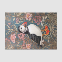 Puffin und Sea Thrift Blume William Morris Seidenpapier
