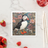 Puffin und Sea Thrift Blume William Morris Serviette (Beispiel)