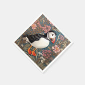 Puffin und Sea Thrift Blume William Morris Serviette (Ecke)
