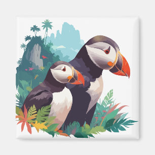 Puffin Vector Art Animal in the Majestic Nature Magnet