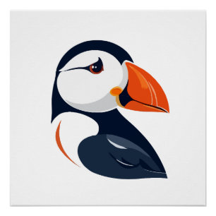 Puffin Vector Art Animal Modern Urban City Grafik Poster