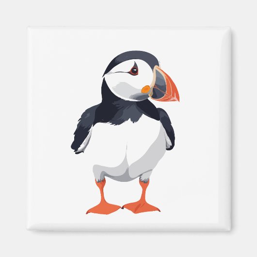 Puffin Vector Graphic Art Portrait Animal Spirit Magnet (Vorne)