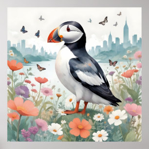 Puffin Vintage Tierart Dekoration Art