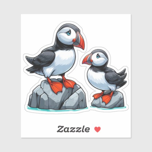 Puffin-Vogel, kundenspezifisch geschnitten Vinyl-A Aufkleber (Blatt)