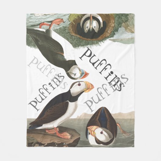 Puffin-Vogel-Tier-Tier-Fleece-Decke Fleecedecke (Vorderseite)
