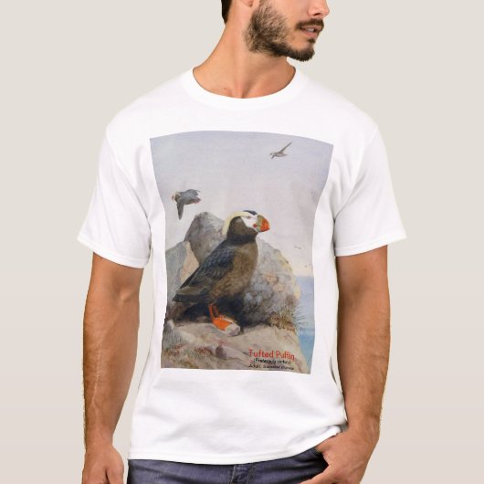 Puffin, Vordergrundkunst/Reverse-Kunstwerk T-Shirt (Vorderseite)