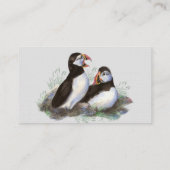 Puffin Watercolor BirdNature Visitenkarte (Rückseite)