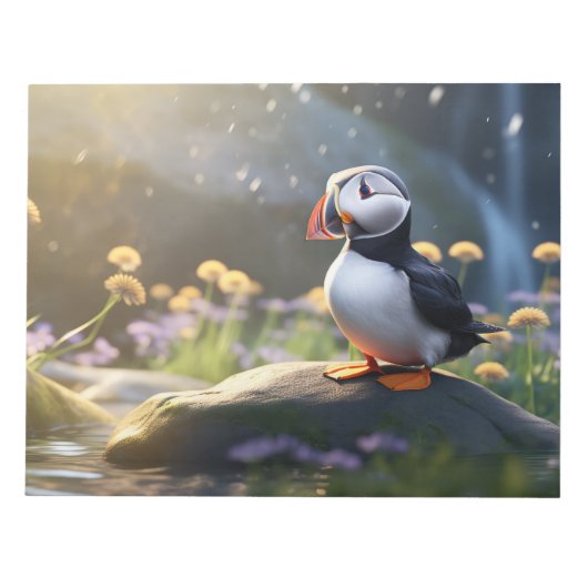 Puffin Wild Bird Animal Tranquil Friedlich Notizblock (Vorderseite)