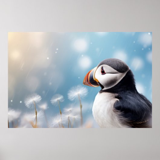 Puffin Wild Bird Animal Tranquil Friedlich Poster (Vorne)