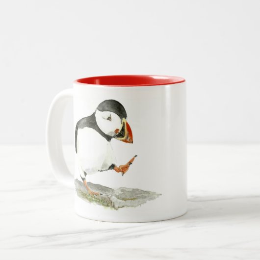 Puffin Zweifarbige Tasse (Vorderseite Links)
