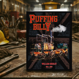 Puffing Billy Dampfzug Englische Lokomotive Dankeskarte
