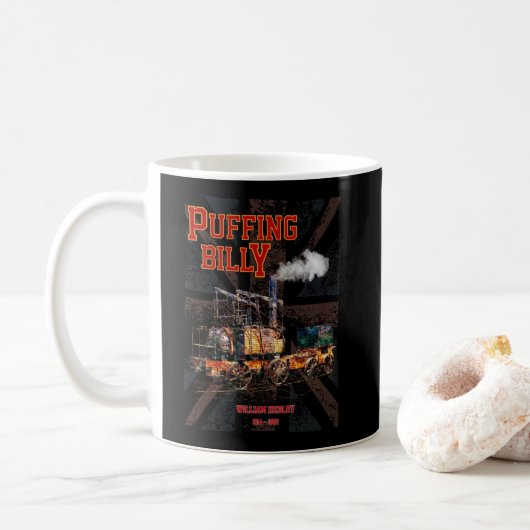 Puffing Billy Dampfzug Englische Lokomotive Kaffeetasse (Mit Donut)