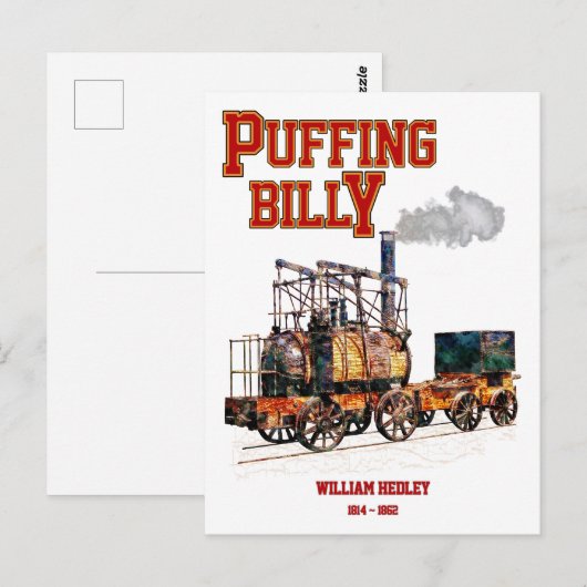 Puffing Billy Dampfzug Englische Lokomotive Postkarte (Vorne/Hinten)