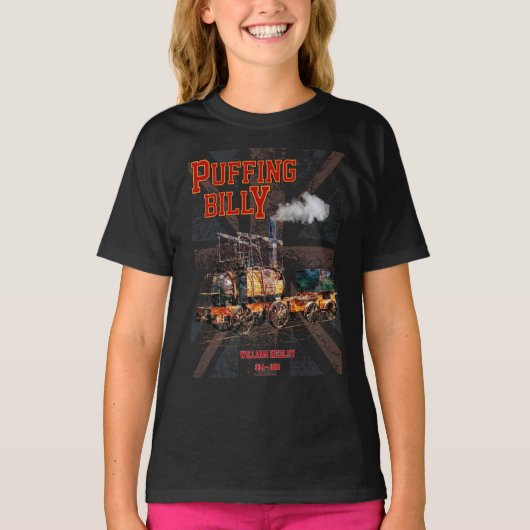 Puffing Billy Dampfzug Englische Lokomotive T-Shirt (Vorderseite)