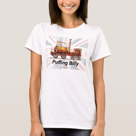 Puffing Billy Dampfzug Englische Lokomotive T-Shirt (Vorderseite)