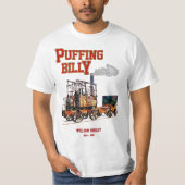 Puffing Billy Dampfzug Englische Lokomotive T-Shirt (Vorderseite)