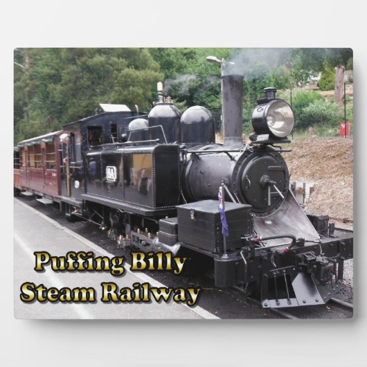 Puffing Billy Historic Dampfzug in Australien Fotoplatte (Vorderseite)