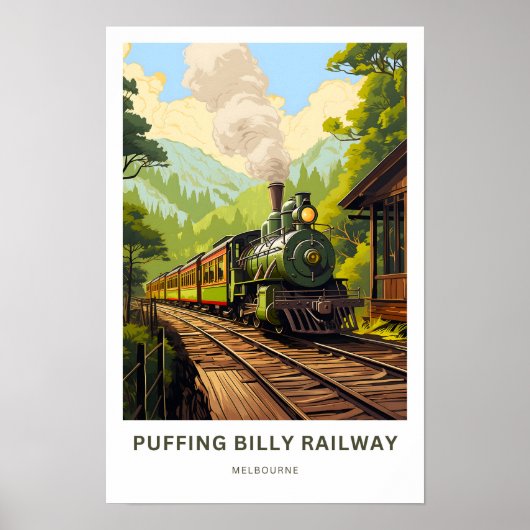 Puffing Billy Railway Melbourne Travel Print Poster (Vorne)