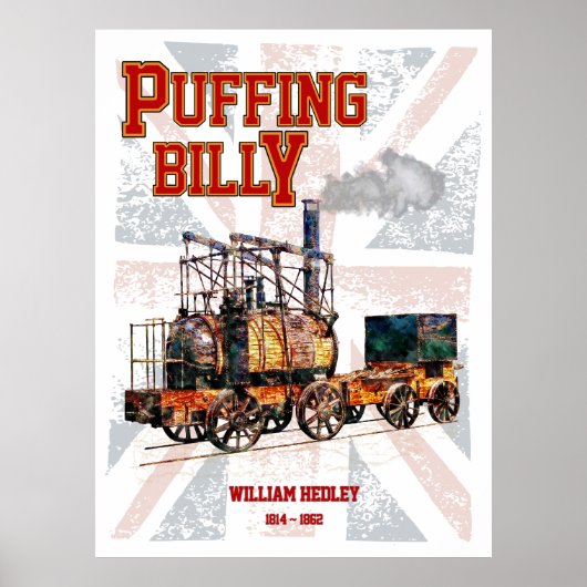 Puffing Billy Steam Train English Locomotive  Poster (Vorne)