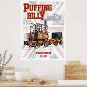 Puffing Billy Steam Train English Locomotive  Poster (Küche)