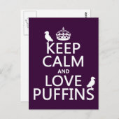 Puffins (beliebige Hintergrundfarben) für Beruhigu Postkarte (Vorne/Hinten)