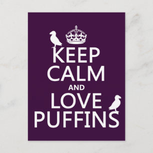 Puffins (beliebige Hintergrundfarben) für Beruhigu Postkarte