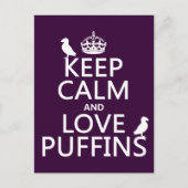 Puffins (beliebige Hintergrundfarben) für Beruhigu Postkarte (Vorderseite)