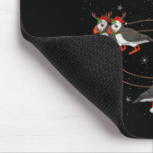 Puffins Bird Santa Sleigh Flying Funny Magical Chr Mousepad (Ecke)