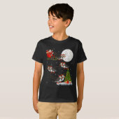 Puffins Bird Santa Sleigh Flying Funny Magical Chr T-Shirt (Vorne ganz)