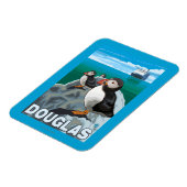 Puffins & Cruise Ship - Douglas, Alaska Magnet (Linke Seite)