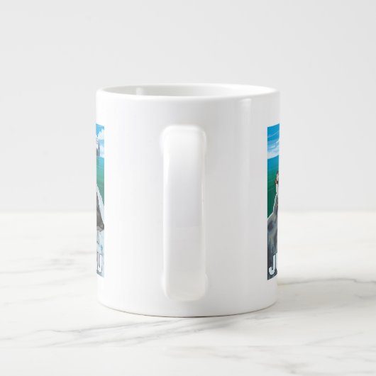 Puffins & Cruise Ship - Juneau, Alaska Jumbo-Tasse (Rückseite)