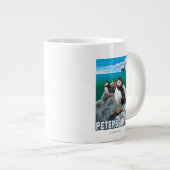 Puffins & Cruise Ship - Petersburg, Alaska Jumbo-Tasse (Vorderseite Rechts)