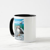 Puffins & Cruise Ship - Seward, Alaska Tasse (Vorderseite Links)
