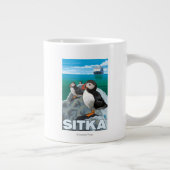 Puffins & Cruise Ship - Sitka, Alaska Jumbo-Tasse (Rechts)