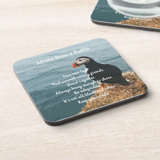 Puffins Design Beverage Coaster Getränkeuntersetzer (Linke Seite)