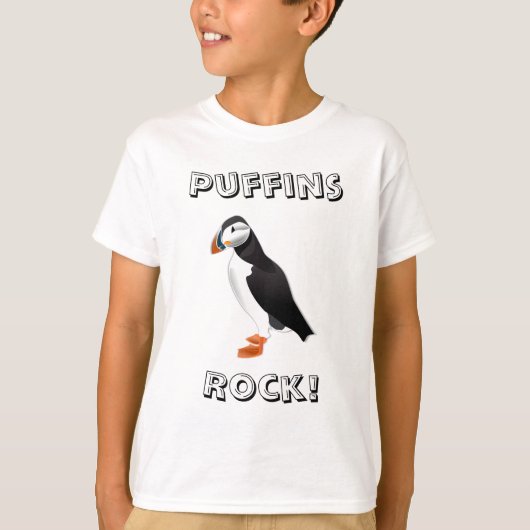 Puffins-Felsen-T - Shirt (Vorderseite)