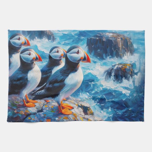 Puffins Geschirrtuch (Horizontal)