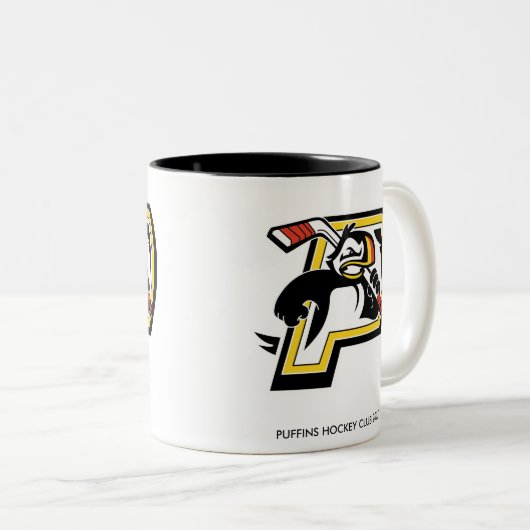 Puffins-Hockey-Verein-Tasse Zweifarbige Tasse (VorderseiteRechts)