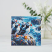 Puffins Karte (Stehend Vorderseite)