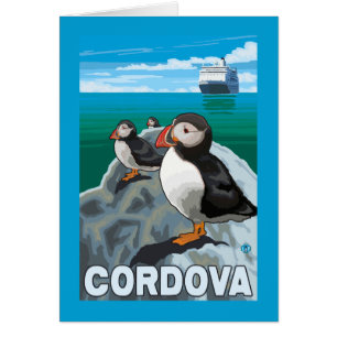 Puffins & Kreuzfahrtschiff - Cordoba, Alaska