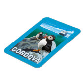 Puffins & Kreuzfahrtschiff - Cordoba, Alaska Magnet (Linke Seite)