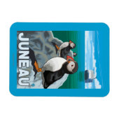 Puffins & Kreuzfahrtschiff - Juneau, Alaska Magnet (Horizontal)