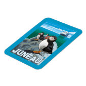 Puffins & Kreuzfahrtschiff - Juneau, Alaska Magnet (Linke Seite)