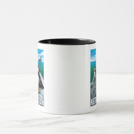 Puffins & Kreuzfahrtschiff - Ketchikan, Alaska Tasse (Zentrum)