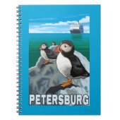 Puffins & Kreuzfahrtschiff - Petersburg, Alaska Notizblock (Vorderseite)