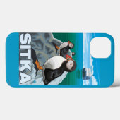 Puffins & Kreuzfahrtschiff - Sitka, Alaska Case-Mate iPhone Hülle (Rückseite (Horizontal))